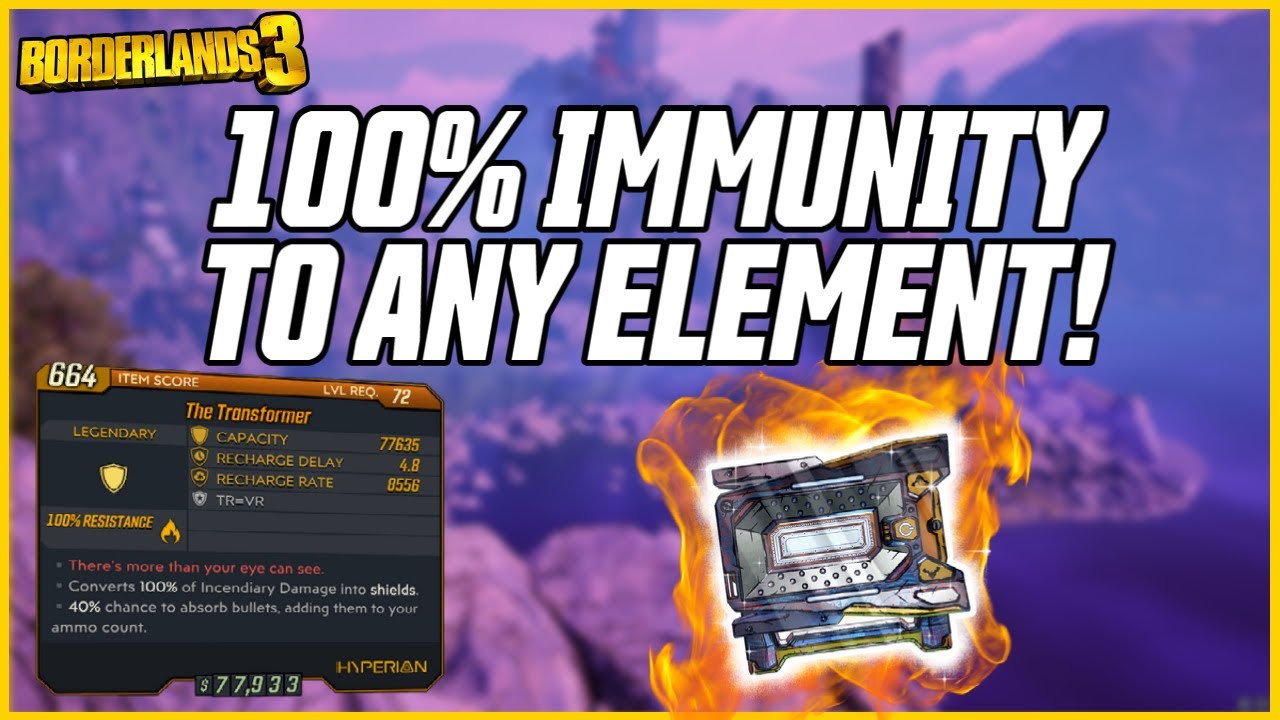 NEW ELEMENTAL IMMUNITY SHIELD TRICK! Immune to Any Element on Any Character! // Borderlands 3