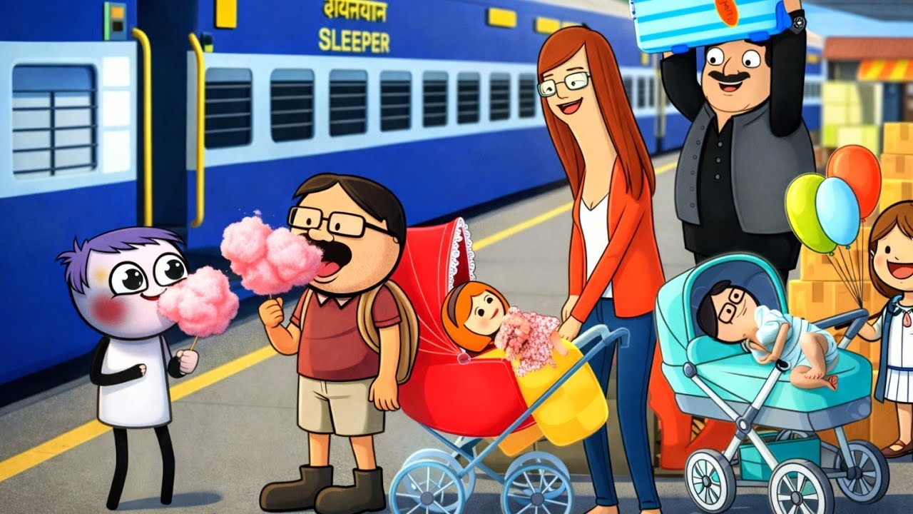 ரயிலில் ஏறு பஞ்சுமிட்டாய் சாப்பிடு # trending# viral#cartoon #comedy#animation  