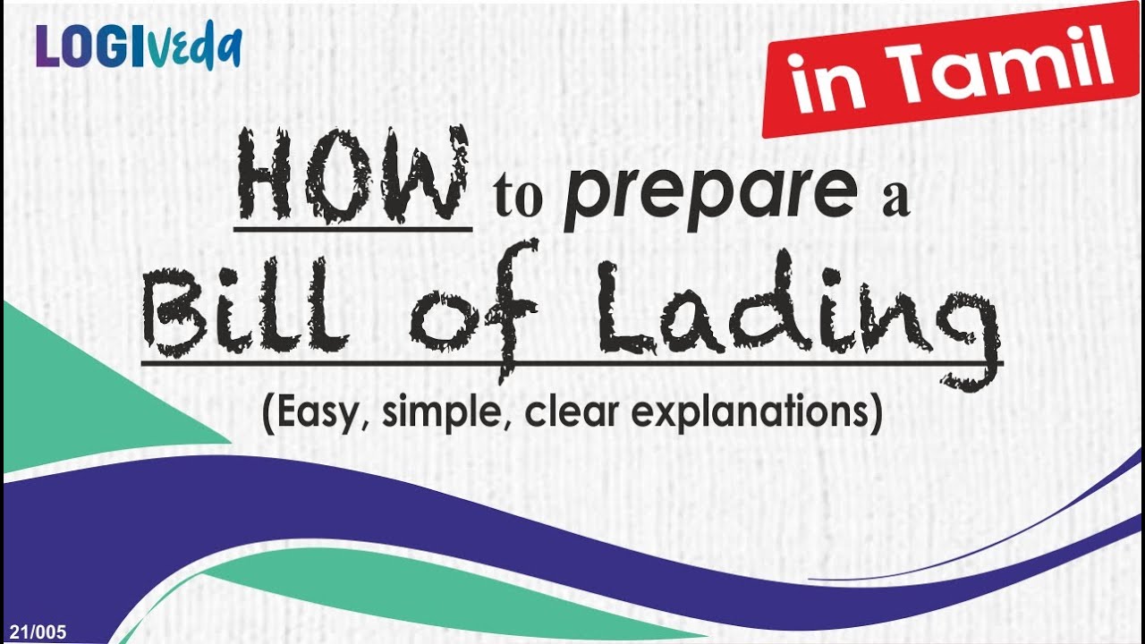 How to Prepare Bill of Lading in Tamil | Easy, Simple, Clear explanation