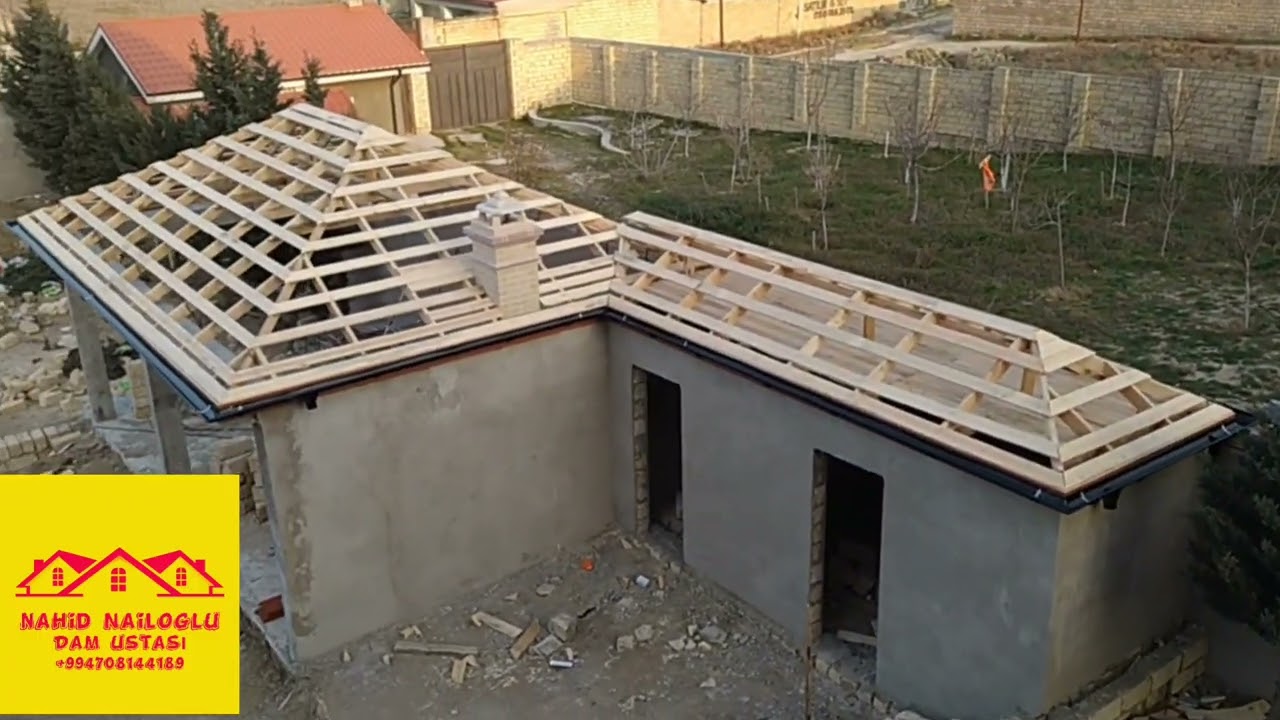 bisetka qazanxana və hasar damının yığılması 2 ci hissə