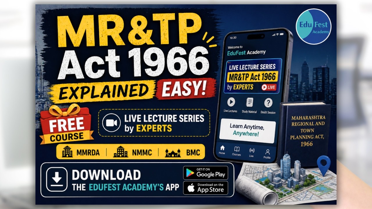 MR&TP Act 1966 Explained EASY | MMRDA, BMC, NMMC Exams | FREE Course + Live Lectures