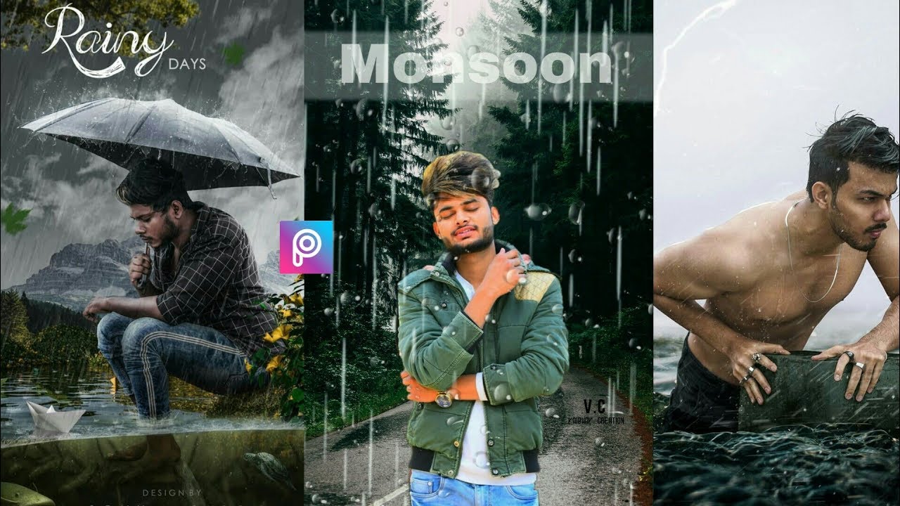 PicsArt Monsoon season photo editing|| rain photo editing tutorial||