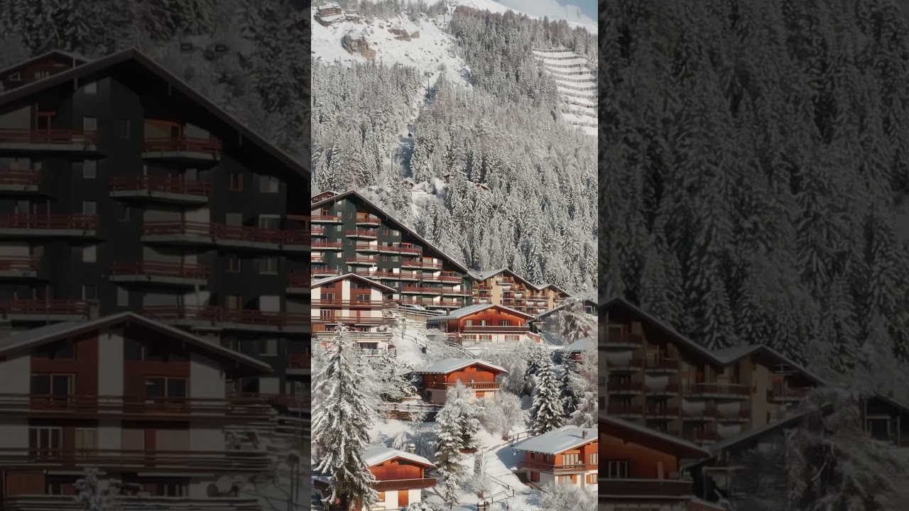 ❄️ MAGICAL Swiss Winter Paradise | Drone Over Anz&egrave;re Switzerland #switzerland #aerial #suisse #dji