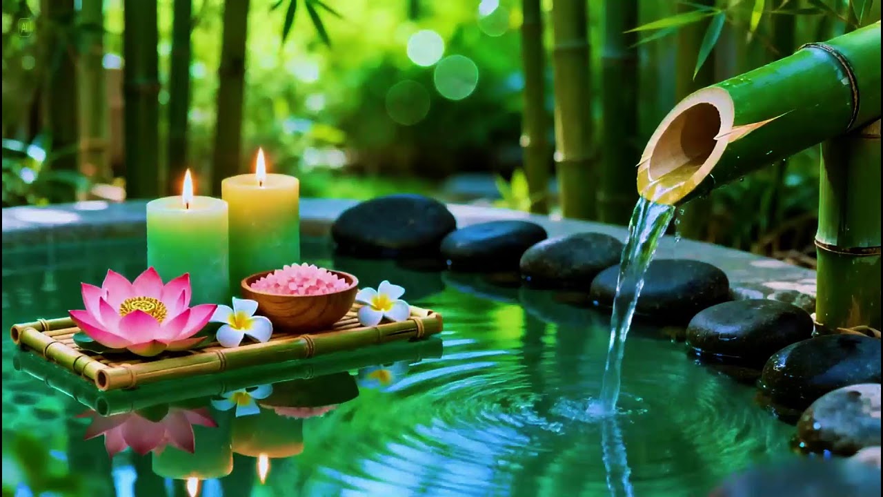 Relaxing Sleep Music with Bamboo Water Sound🌿Relaxing Sleep, Study & Calming Deep Relaxation,Yoga