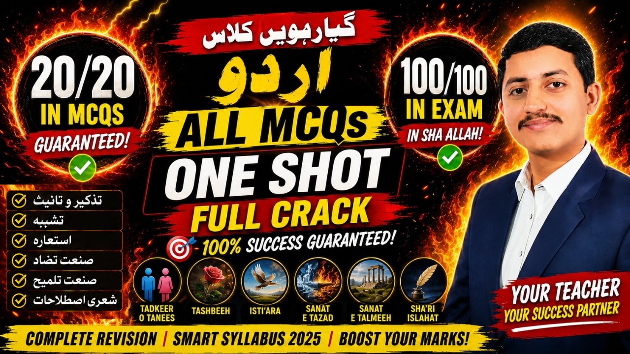 11 Class Urdu Guess Paper 2026 | 11th Class Urdu MCQs One Shot | Most Important Plan