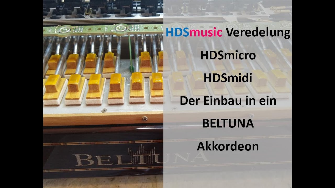 HDSmusic Werkstatt. MIDI u. Mikrofoneinbau, HDSmusic-Veredelung eines BELTUNA  Akkordeon.