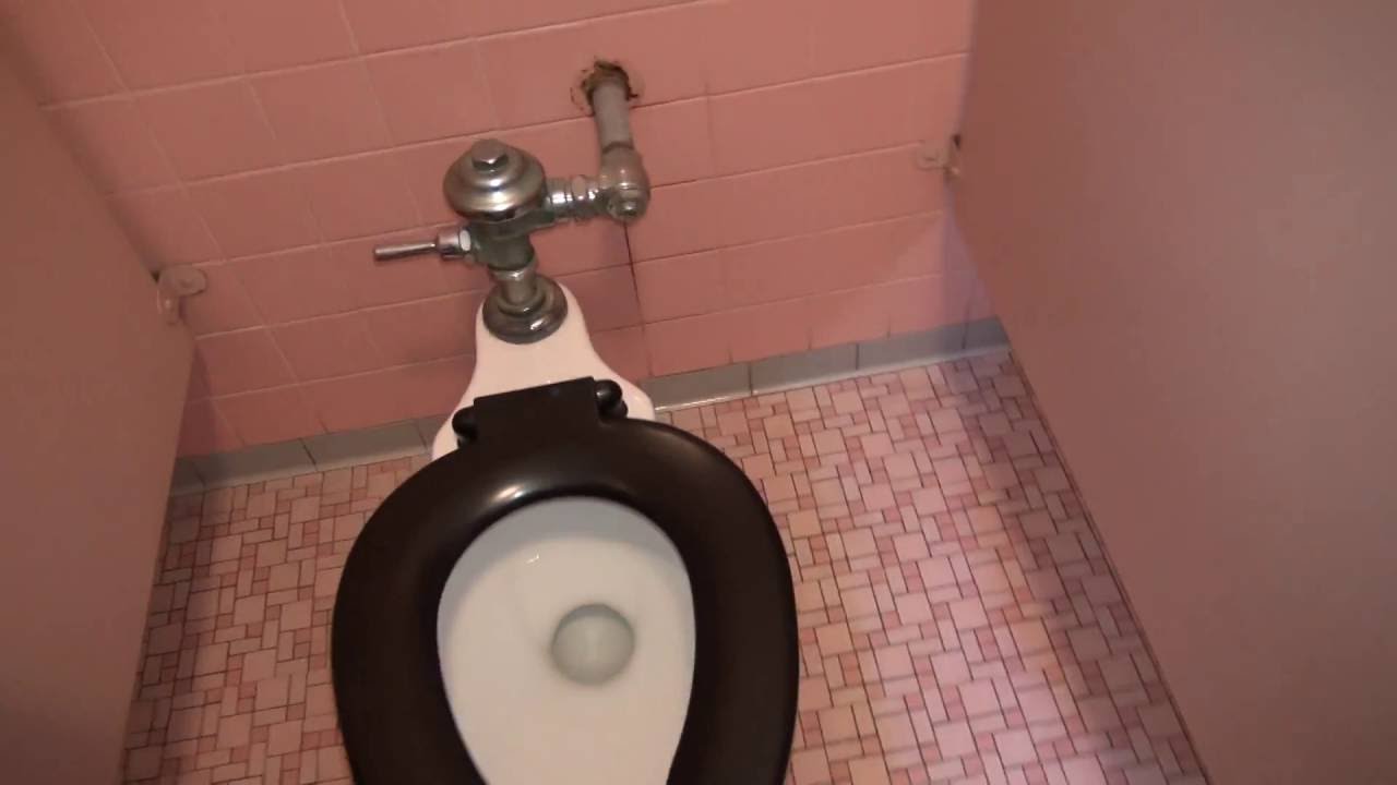 Bathroom tour: Vintage Kohler Downing and Penryn Toilets with modern Kohler Urinals and old elevator