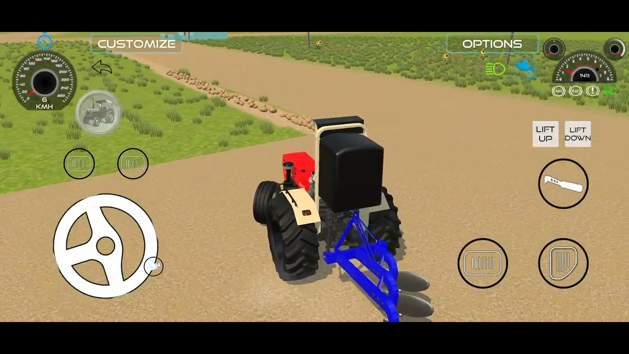 Swaraj tractor with plough in farm Indian vehicles #viral#tractor