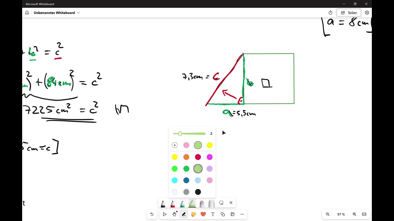 Satz des Pythagoras: einfache Berechnungen