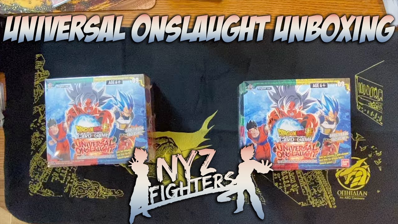 2 Boxes Set 9 UNIVERSAL ONSLAUGHT Unboxing DRAGON BALL SUPER CARD GAME