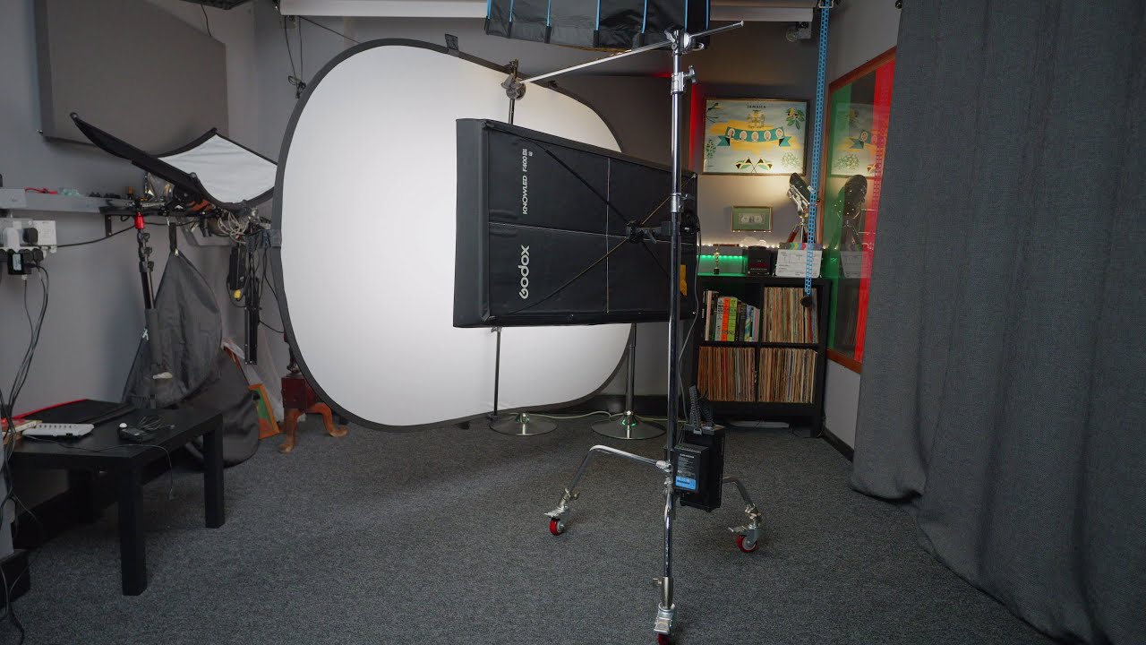 Ultimate Soft Light Rig: GODOX KNOWLED LED LIGHT MAT, C-Stand, and Diffuser  for Cinematic Lighting