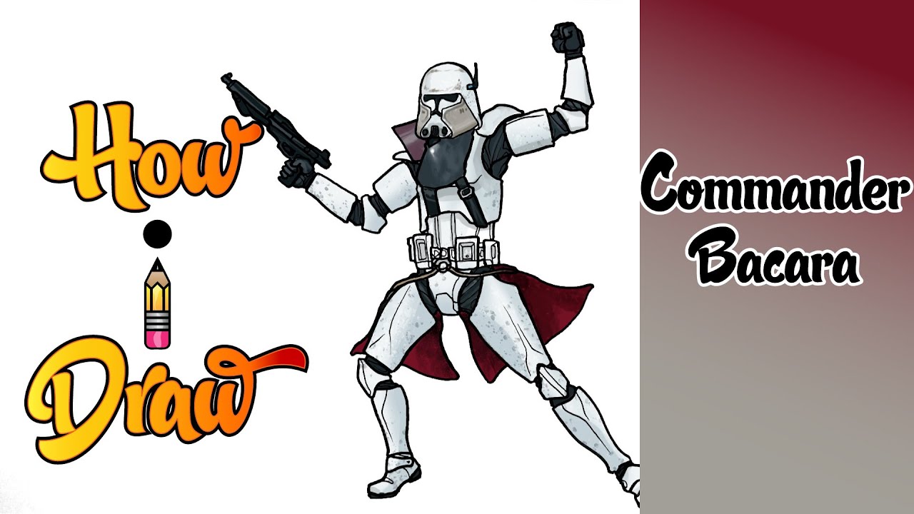How I Draw COMMANDER BACARA from STAR WARS | ** how to draw commander bacara clone trooper **