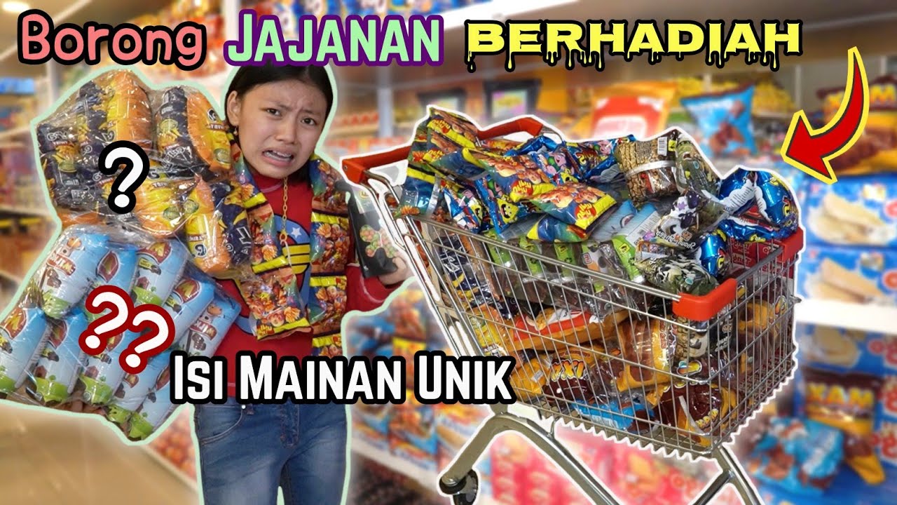 BELI SEMUA JAJANAN BERHADIAH SAMPAI KOSONG DI SUPERMARKET ! Uang Papa Habis Papa Marah Besar