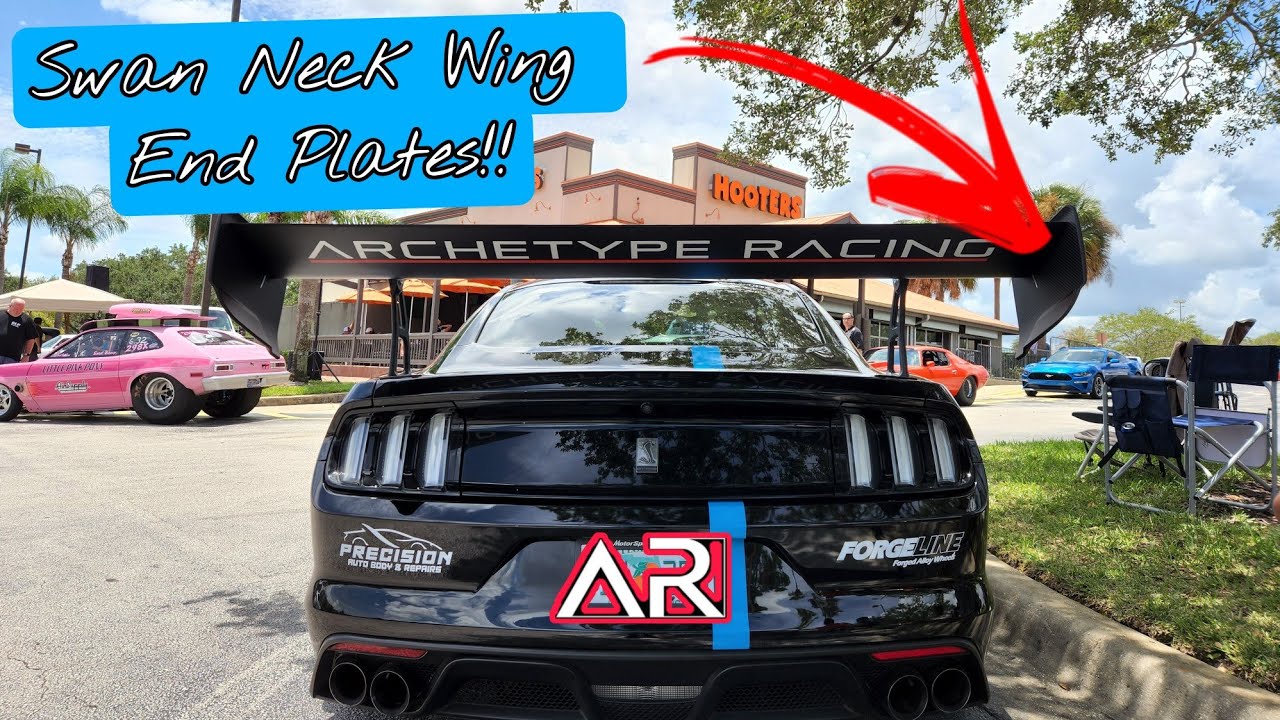 GT350 gets a REAR END Adjustment // Archetype Racing endplate install and Swan Neck Wing Adjustment