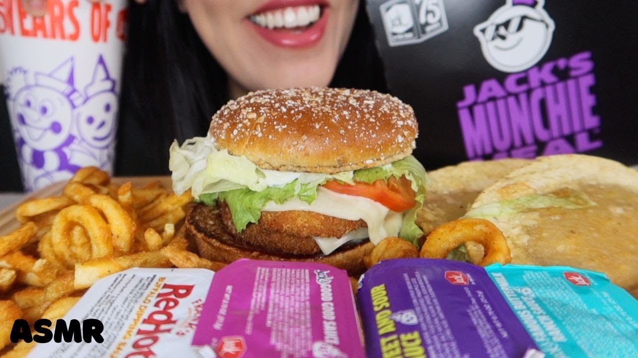 ASMR JACK IN THE BOX Double Chicken Supreme Munchie Meal