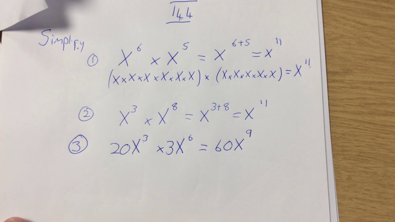 Rules of Indices