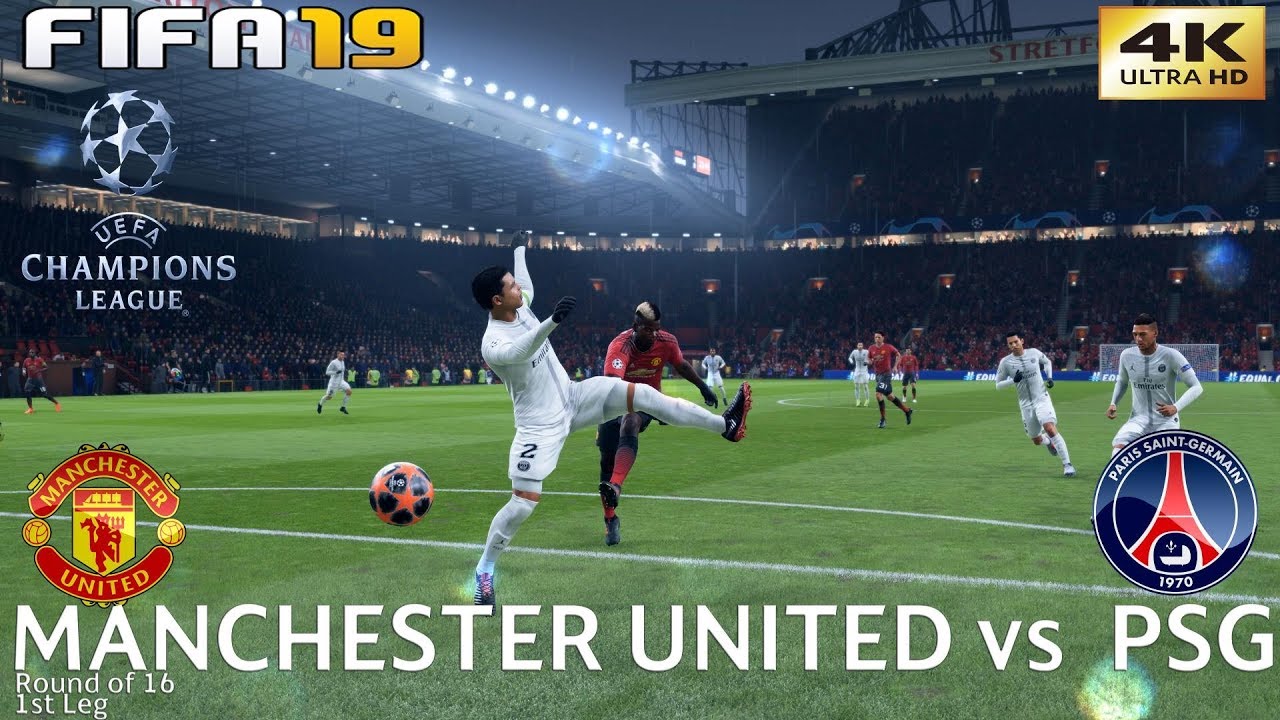 FIFA 19 (PC) Manchester United vs PSG | UEFA CHAMPIONS LEAGUE ROUND OF 16 | 12/2/2019 | 4K 60FPS