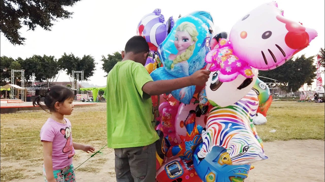 Elora Beli Mainan Anak Balon Karakter Hello Kitty Dan Main Bubble