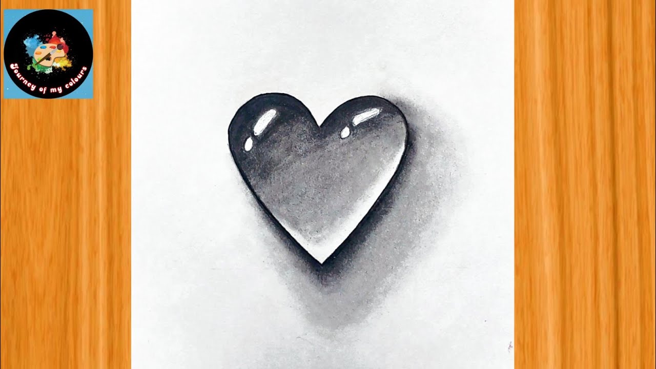 How To Draw 3D Heart Drawing|| Easy Pencil Drawing| Love Heart Drawing.