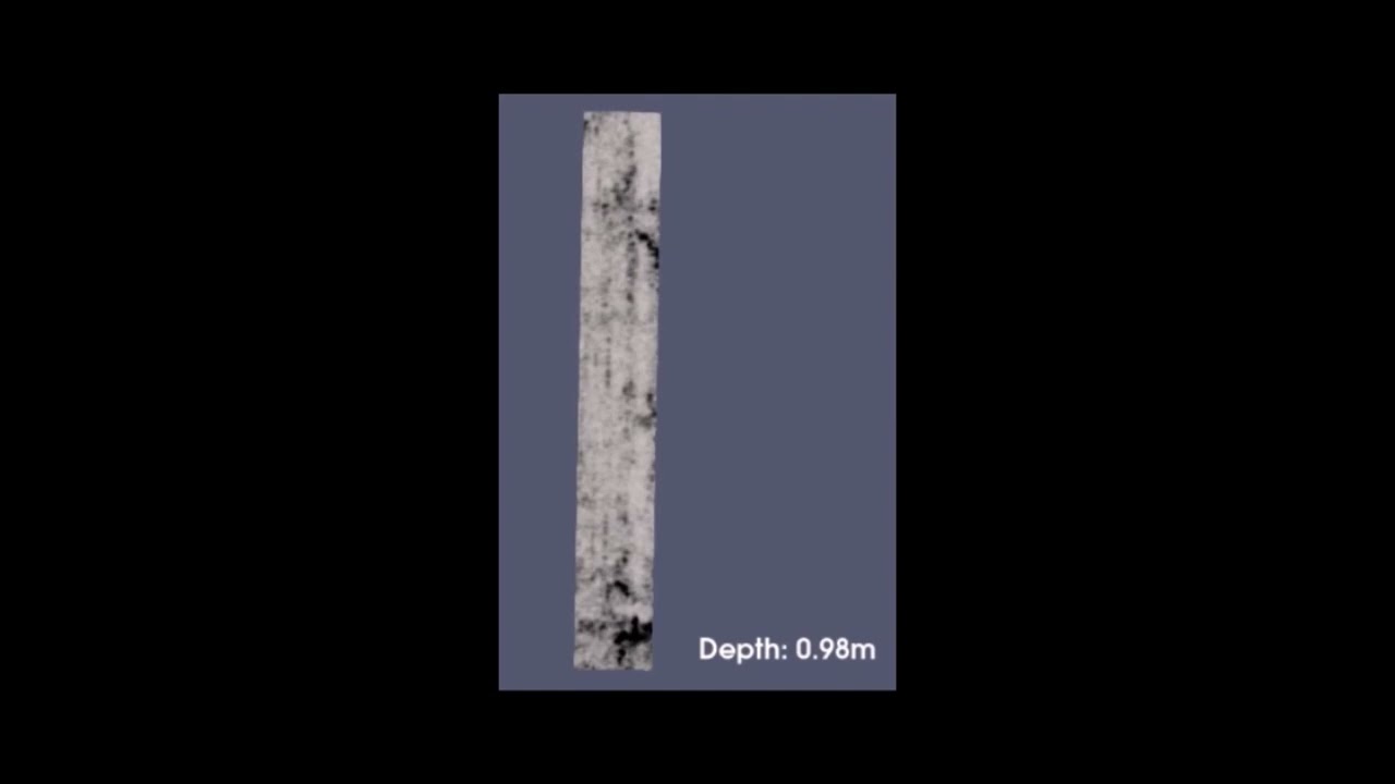 Archaeological ground penetrating RADAR survey along a concrete road at Towton Hall, near Tadcaster.