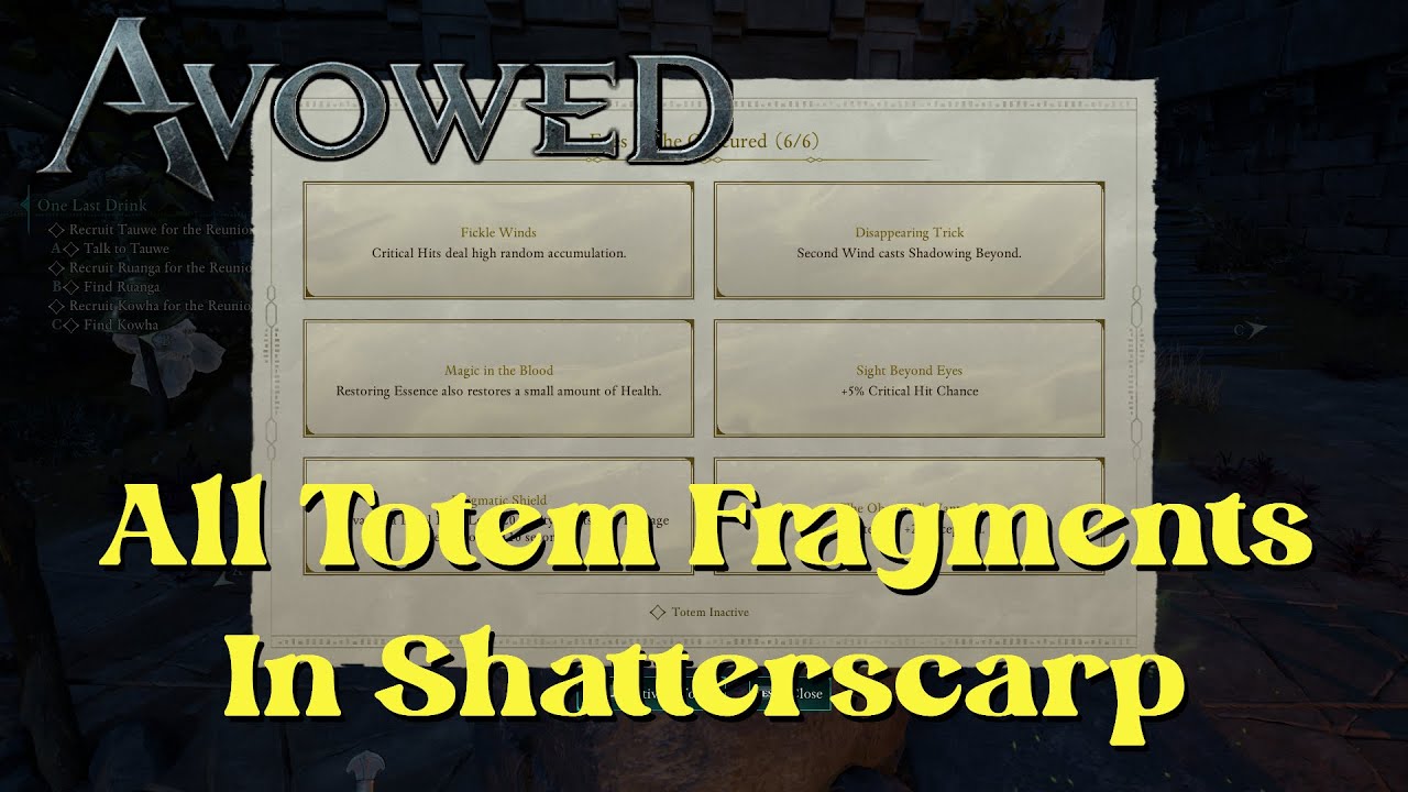 Avowed How To Get All Totem Fragments In Shatterscarp Location (Eyes of the Obscured)