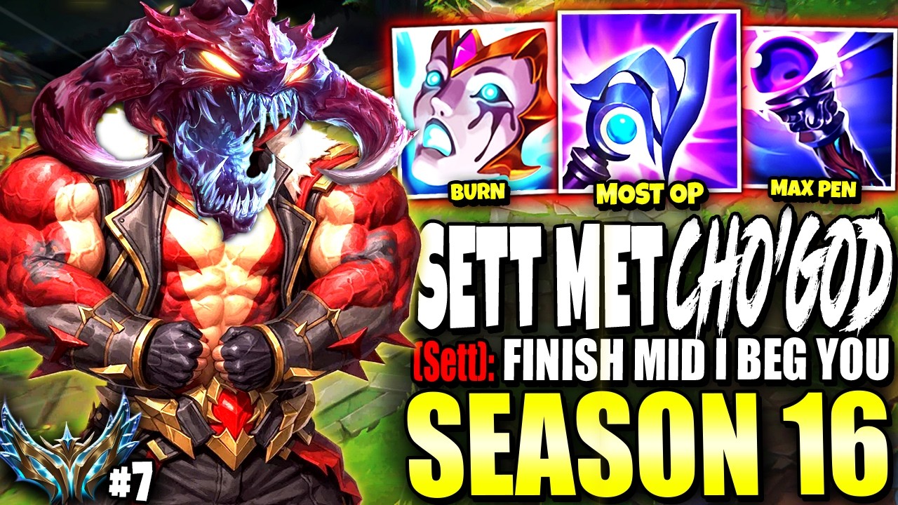 Sett Met Cho'GOD Top Lane and got COMPLETELY TILTED 💀💀 Road to Challenger #07 - s16 Gameplay