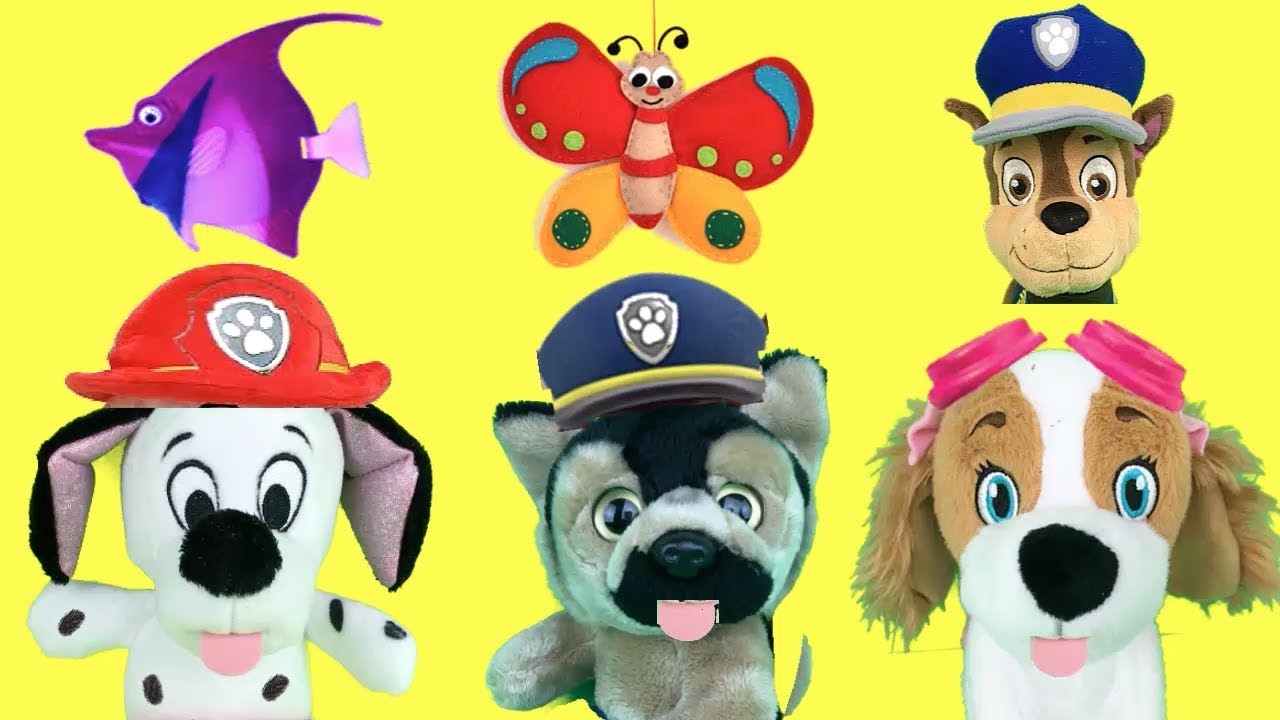Aprende los animales y sus sonidos con juguetes de Paw patrol y los bebés. Videos para niños