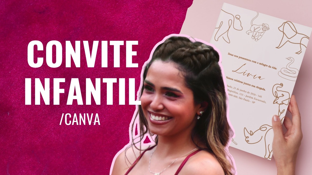 Convite Infantil em Line Art no Canva ✏️ | Como Criar Convite Minimalista com IA