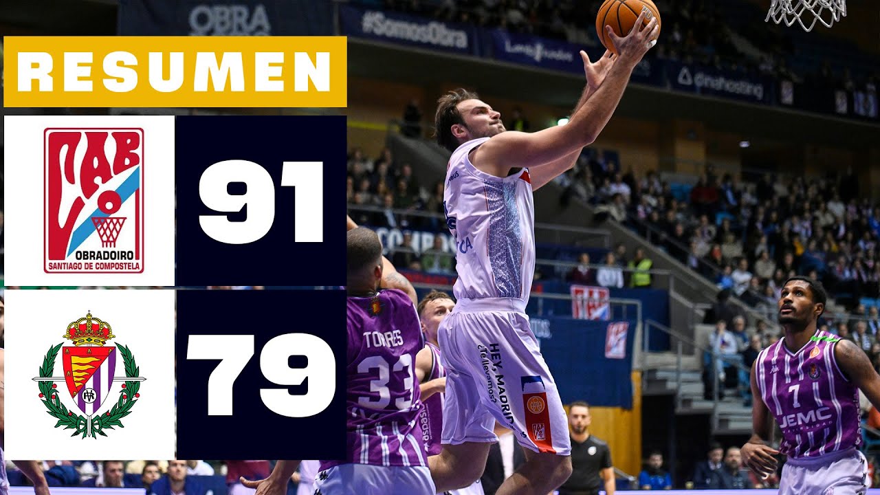MONBUS OBRADOIRO 91-79 UEMC REAL VALLADOLID | RESUMEN PRIMERA FEB