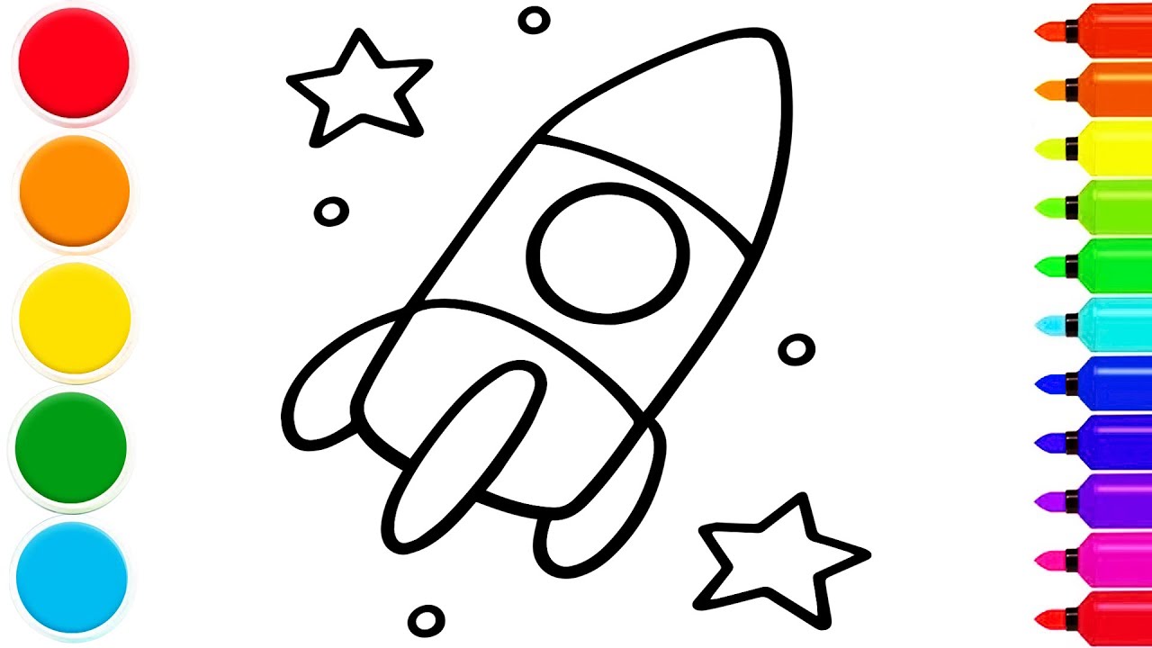 How to Draw a Rocket | Step by Step