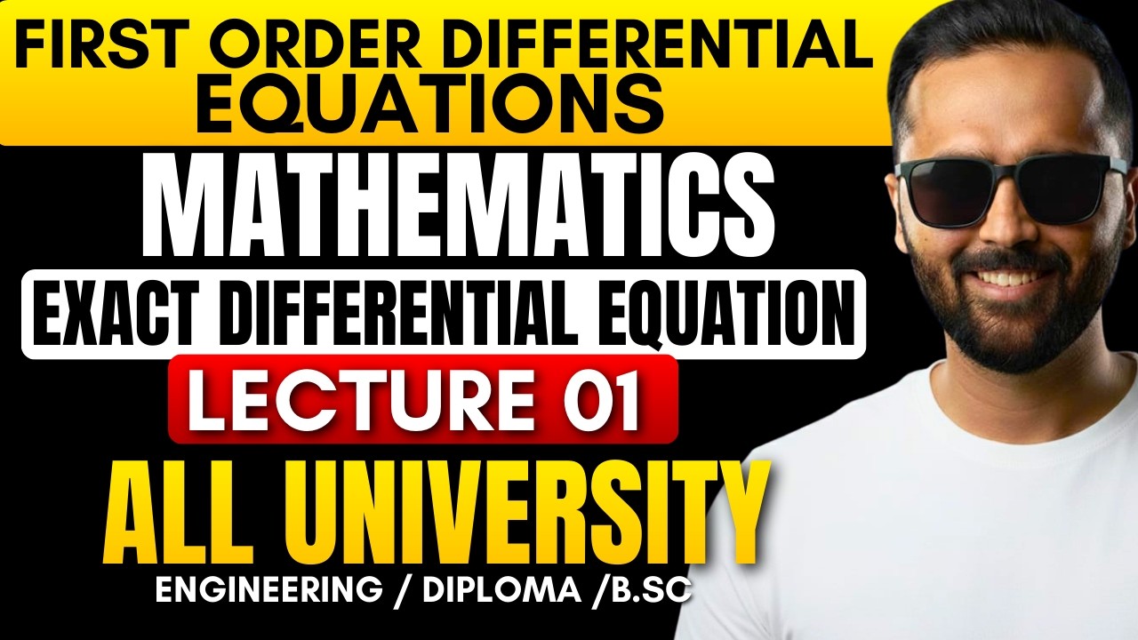 Differential Equation of First Order and First  Degree |Lecture 01|Pradeep Giri Sir