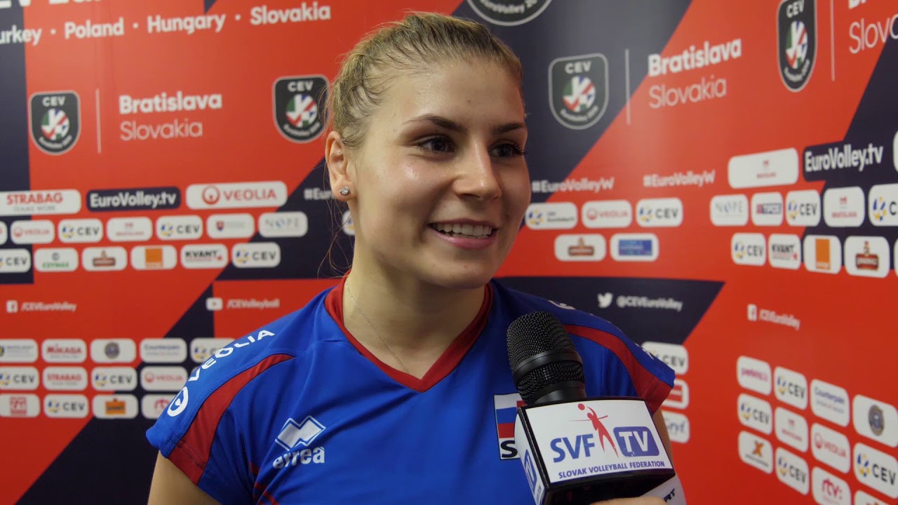 Michaela Španková po zápase so Švajčiarskom na ME vo volejbale žien v Bratislave