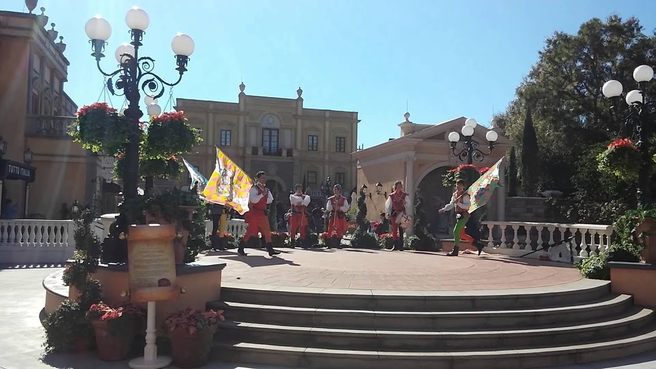 Flag waving Epcot Dec 2014