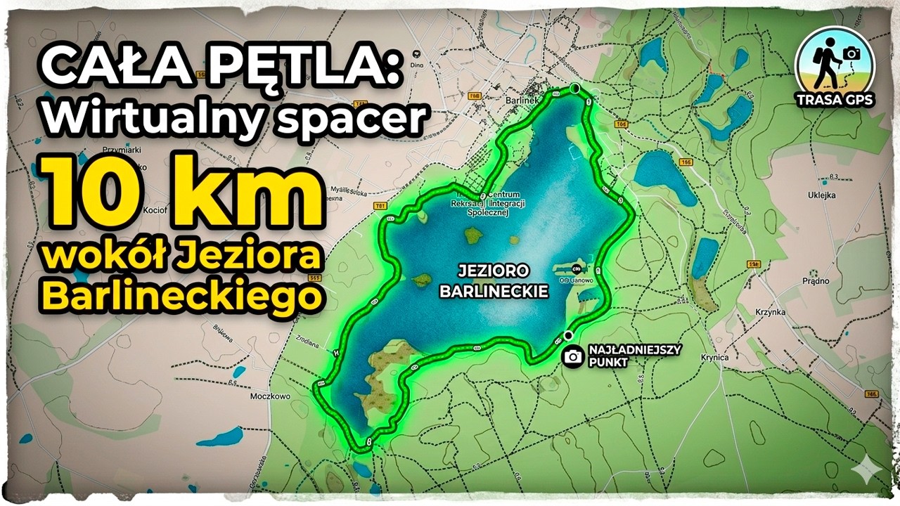 Spacer i wyzwanie: Cała pętla 10 km w słońcu po skarb Barlinka