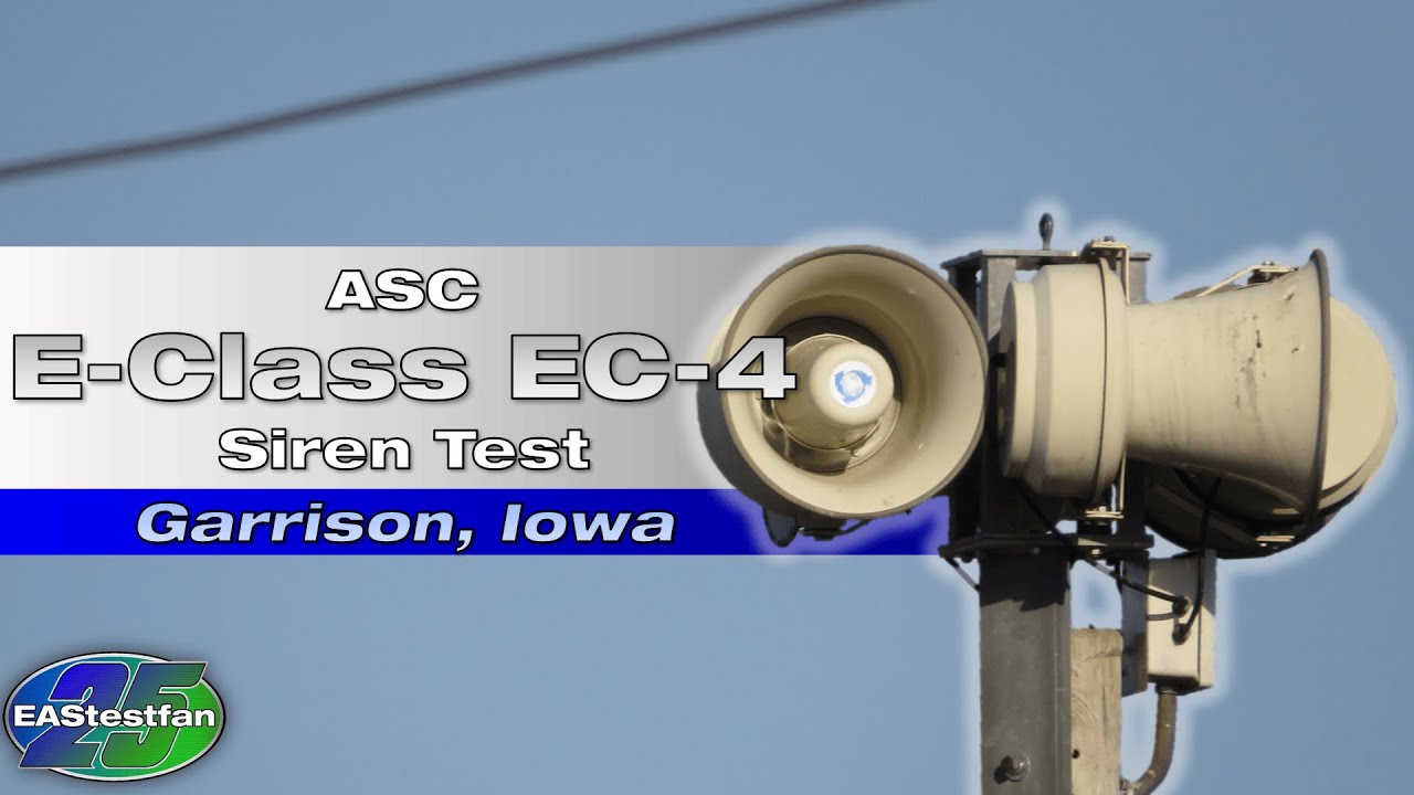 ASC E-Class EC-4 Siren Test (Full Alert, dead batteries) - Garrison, Iowa