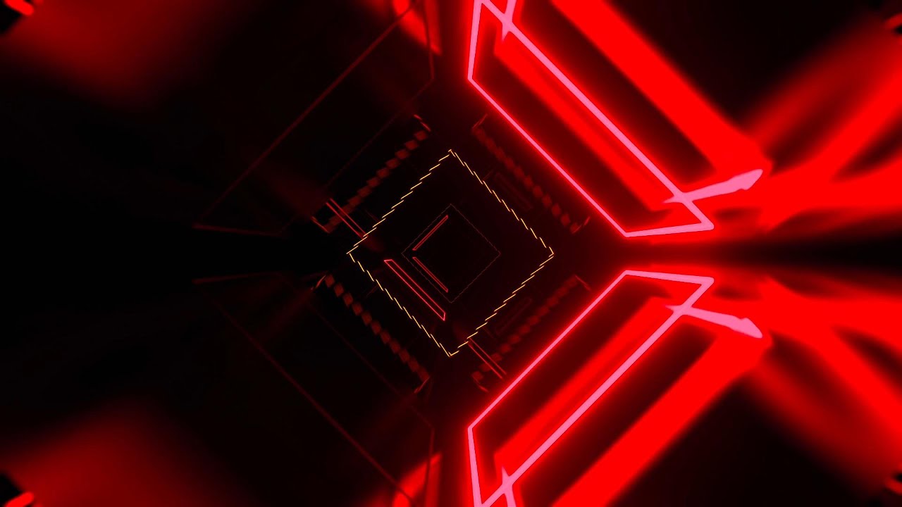 VisionKanal 4K – Футуристический Красно-Оранжевый Неоновый Тоннель | Без Звука [2 Часа]