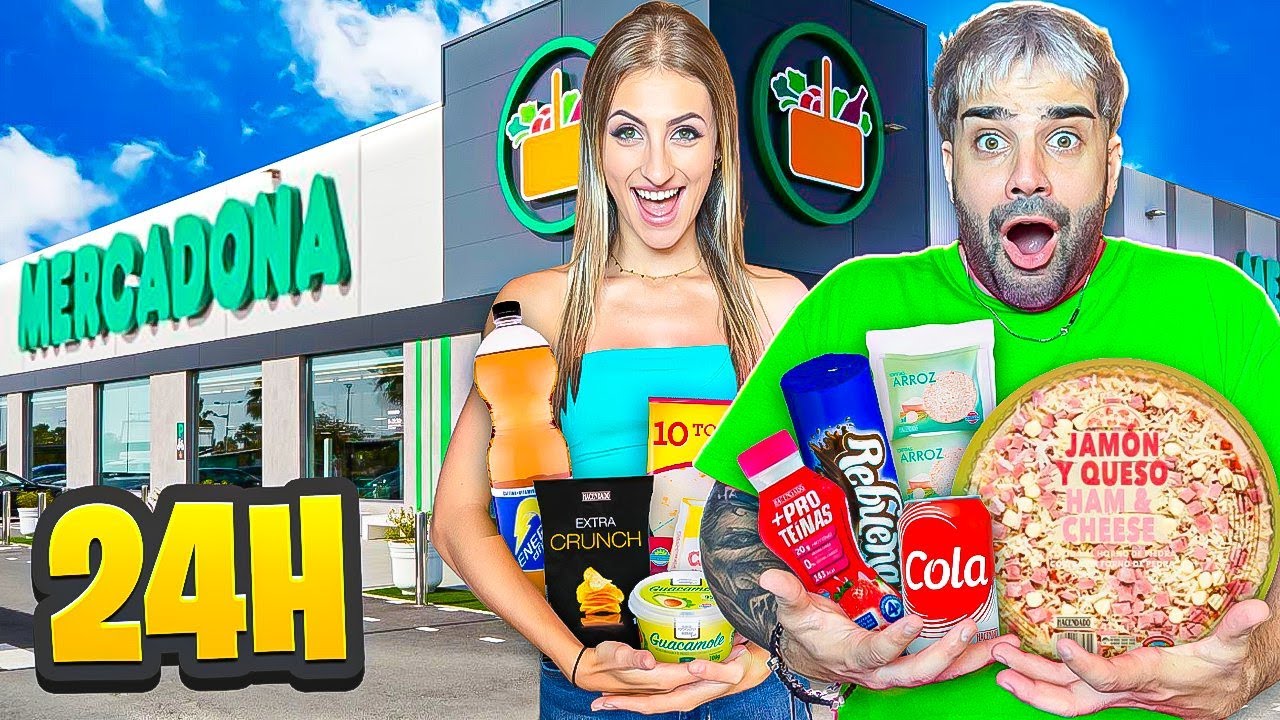 24 HORAS COMIENDO del MERCADONA!!