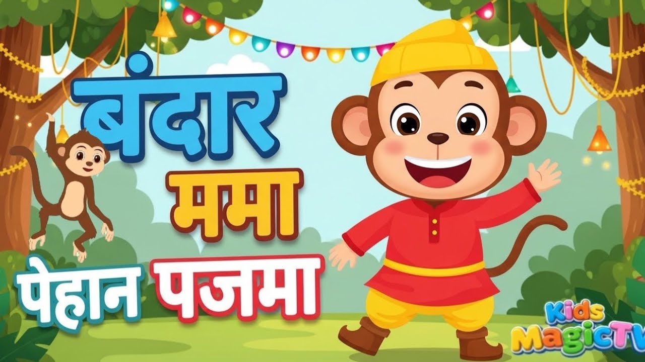 Bandar Mama Pahan Pajama | बंदर मामा पहन पजामा | Rhymes For Kids #hindipoem #bandarmama #cocomelon