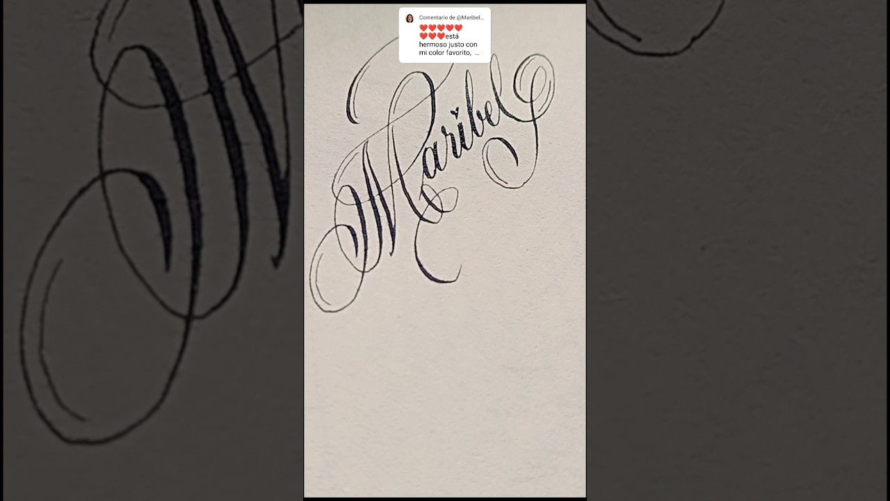 "El nombre 'Maribel' en caligrafía Copperplate clásica" 