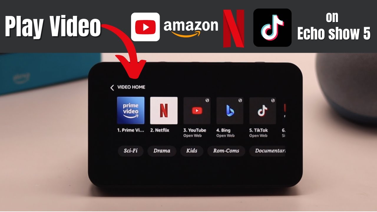 Смотрите видео на Amazon Echo Show 5 (YouTube, Netflix, Amazon Prime Videos, TikTok)
