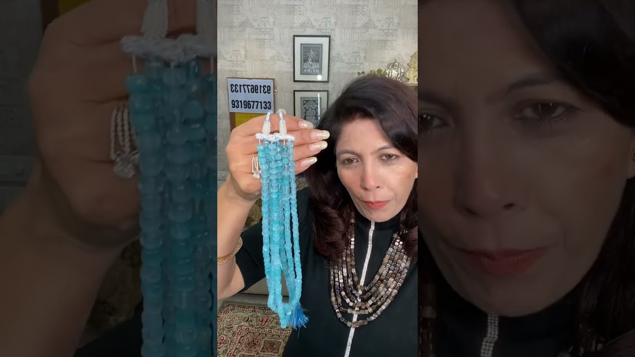 MAITRI WEAVES SHOWCASING DESIGNER SQUARE SEMI PRECIOUS STONE NECK STRINGS