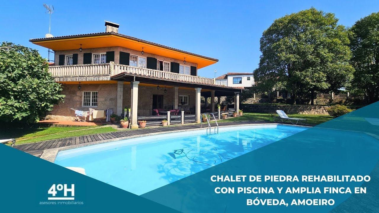 CHALET DE PIEDRA REHABILITADO CON PISCINA Y AMPLIA FINCA EN BÓVEDA, AMOEIRO