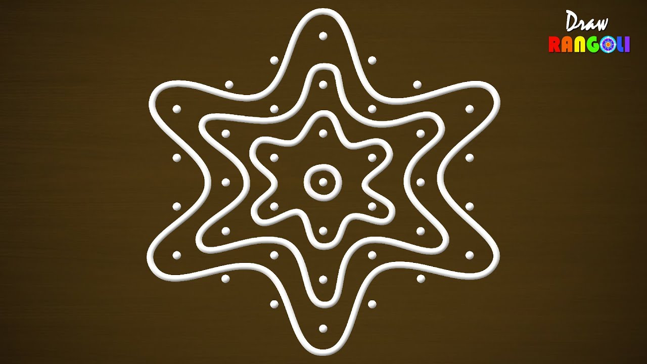 🌀 Beautiful 7x4 Dots Sikku Kolam | Easy & Traditional Kambi Kolam Design ✨DR192