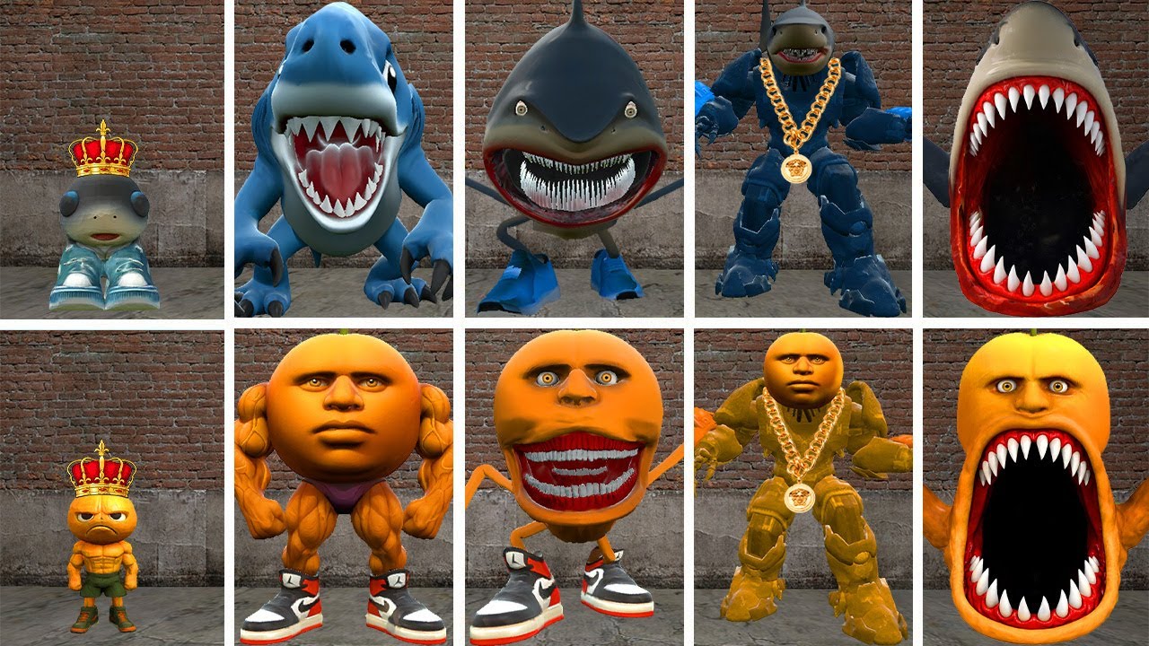 ALL NEW EVOLUTIONARY FORMS OF KING TRALALERO TRALALA VS KING ODINDINDUN DINDUN IN GARRY'S MOD !
