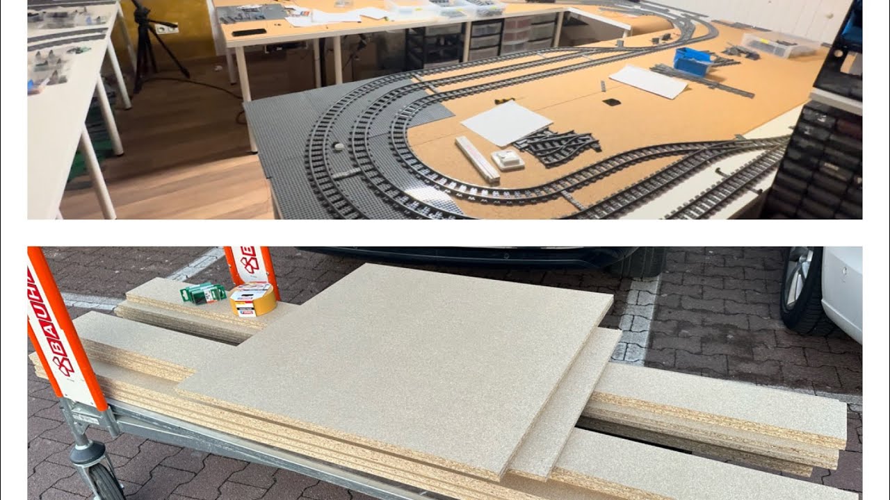 Der Gleisplan für den Schattenbahnhof steht, warum Eisenbahn mir Lego, direkter Vergleich zu H0
