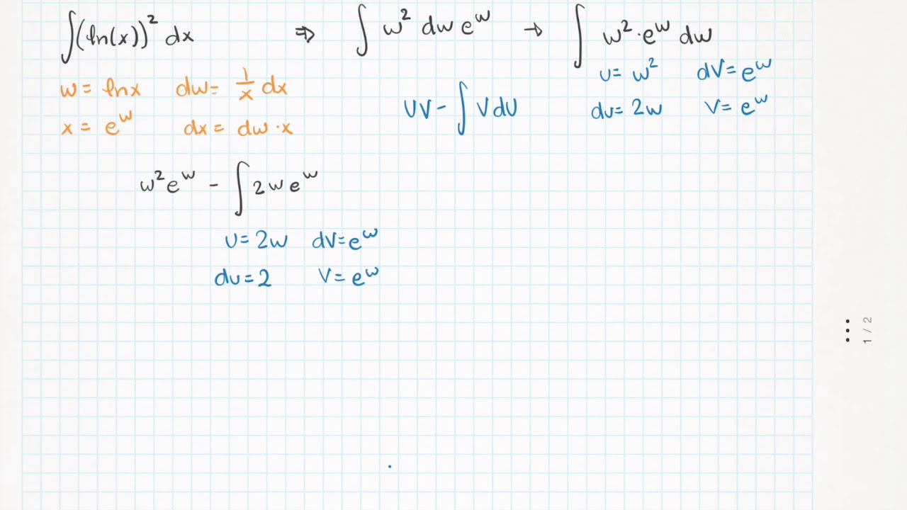 Integral de (lnx)^2