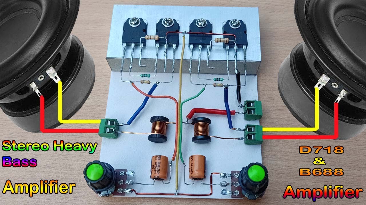 DIY STEREO Powerful Heavy Bass Amplifier // How to Make Amplifier Using  D718 & B688 - Simple