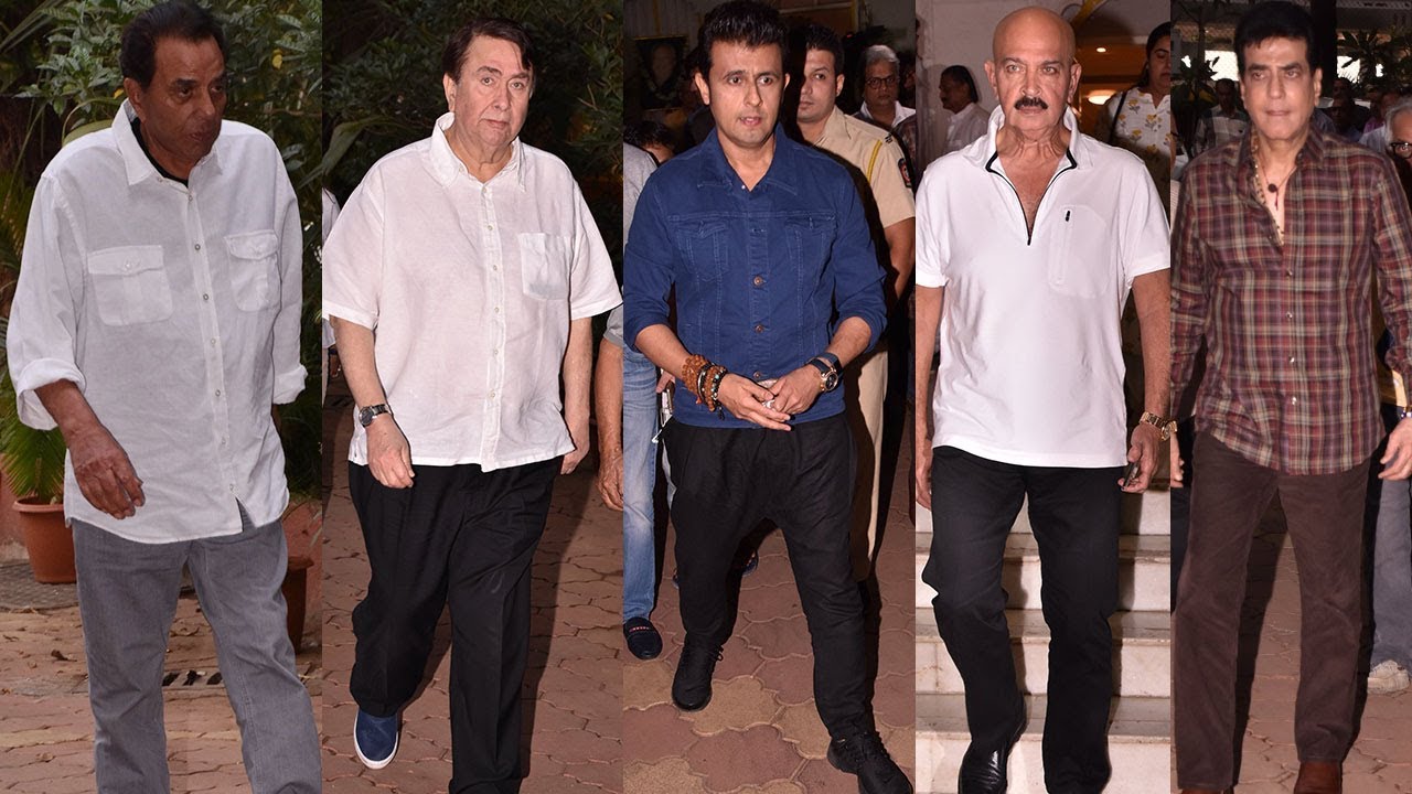 Director Mohan Kumar's Prayer Meet | Dharmendra, Jeetendra, Rakesh Roshan, Randhir Kapoor