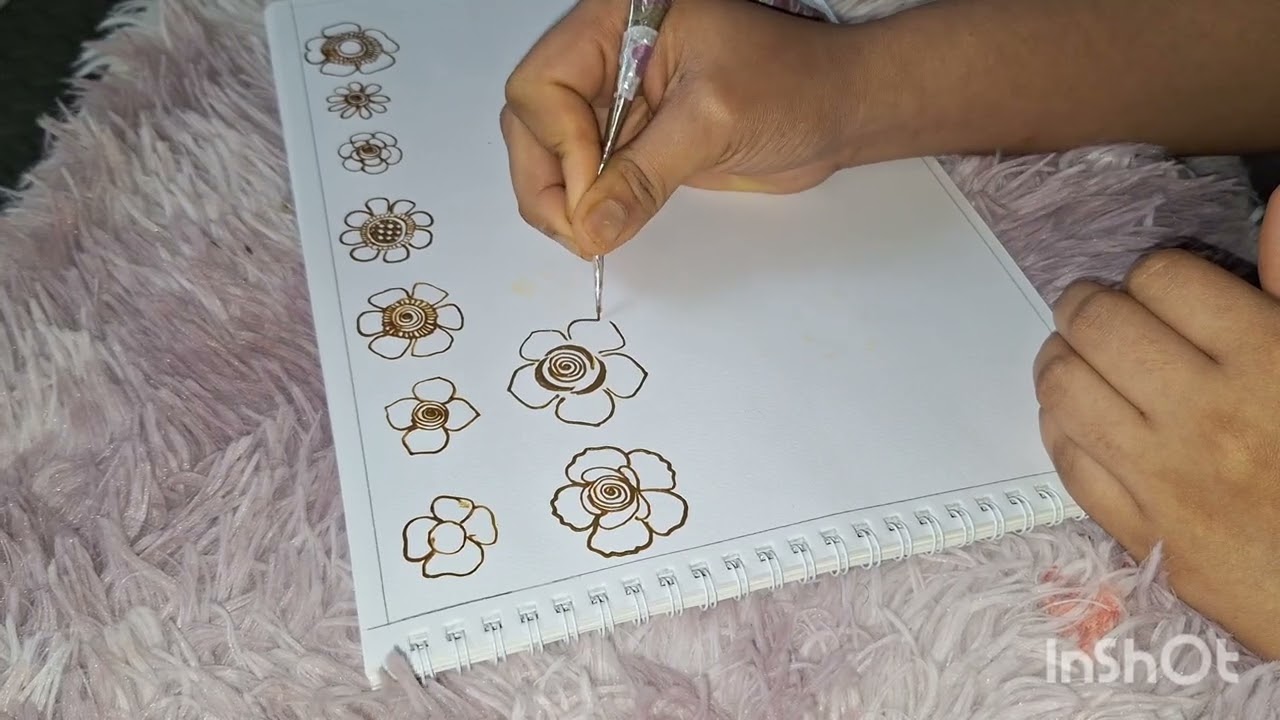 Day 4 basic flowers classes #viralvideo #mehandi design 