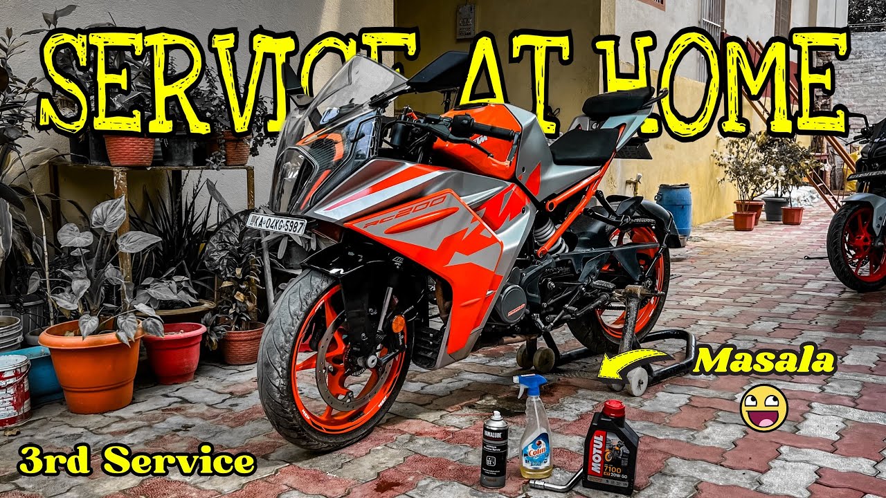 KTM RC200 2022 3rd Service AT Home 🔥| Cheapest Service Ever 💸 | Detailed Process | Final Look 😍